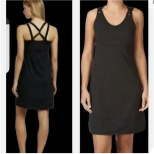 Merrell Black OptiWick UPF Crossover Strap Stretch Tank Dress